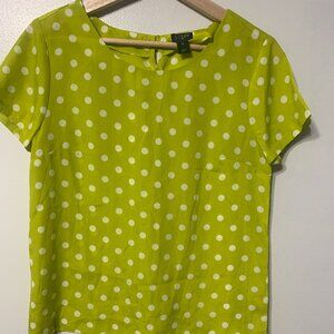 J Crew Green Size XS Color lime green short-sleeve blouse
